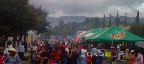 The crowd outside the cemetery for the Day of the Dead.